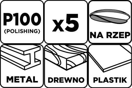 Brúsne kotúče s otvormi na suchý zips 125 mm, P100, 5 ks. od GRAPHITE nájdeš na naravis.sk