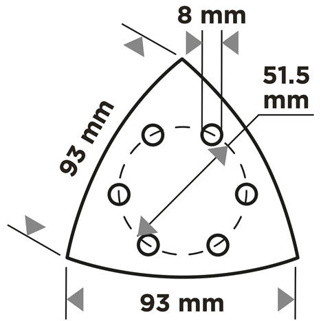 Delta brúsne listy so suchým zipsom 93 x 93 mm, P240, 5 ks, so 6 otvormi od GRAPHITE nájdeš na naravis.sk