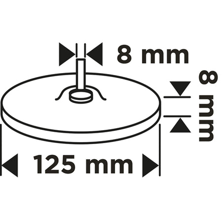 Kotúč na suchý zips 125 mm x 8 mm, závit M14 + 8 mm stopka od GRAPHITE nájdeš na naravis.sk