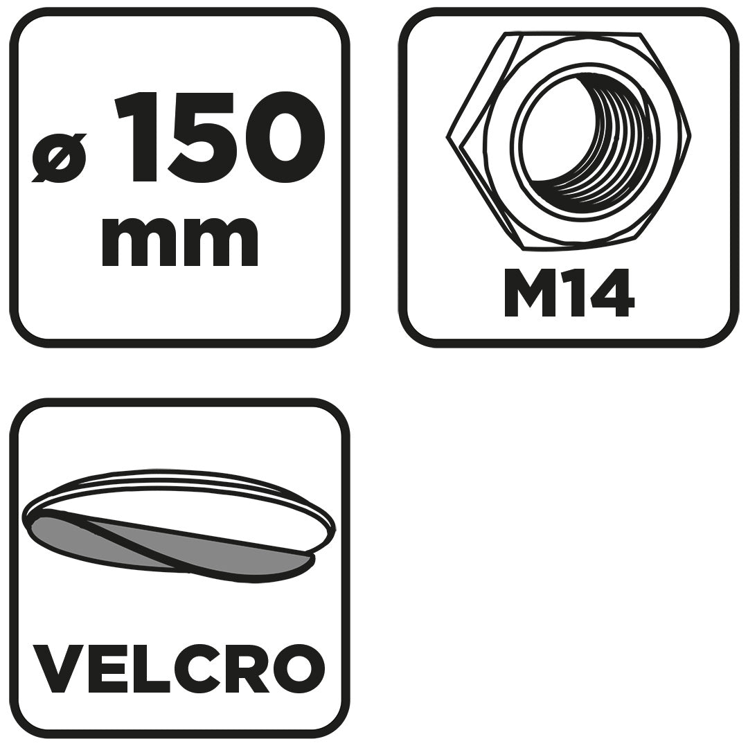 Upínací kotúč so suchým zipsom 150 mm x 8 mm, závit M14 od GRAPHITE nájdeš na naravis.sk