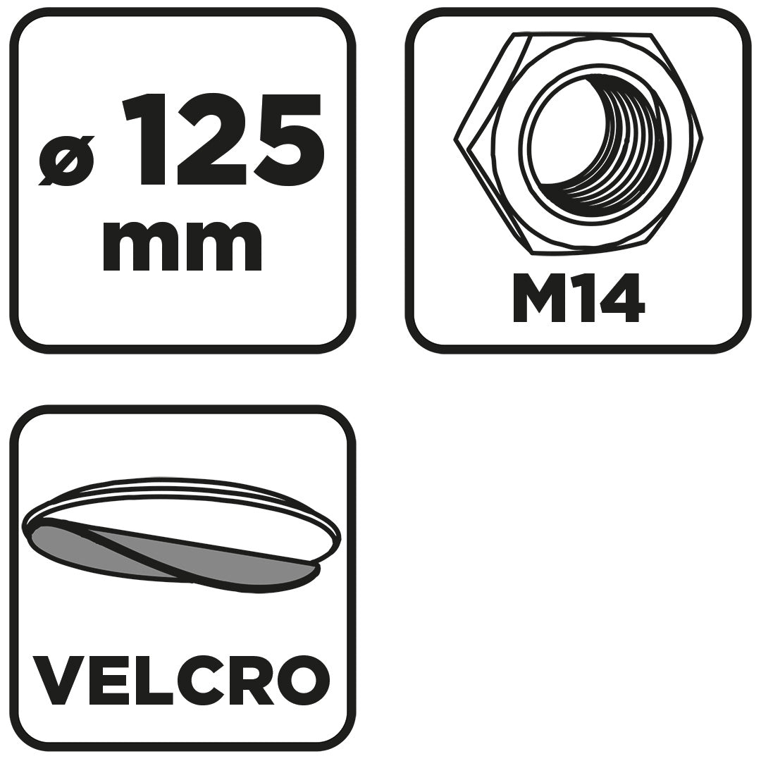 Kotúč na suchý zips 125 mm x 3 mm, závit M14 od GRAPHITE nájdeš na naravis.sk