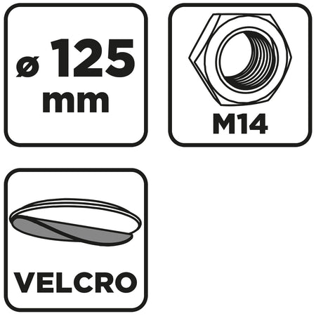 Kotúč na suchý zips 125 mm x 3 mm, závit M14 od GRAPHITE nájdeš na naravis.sk
