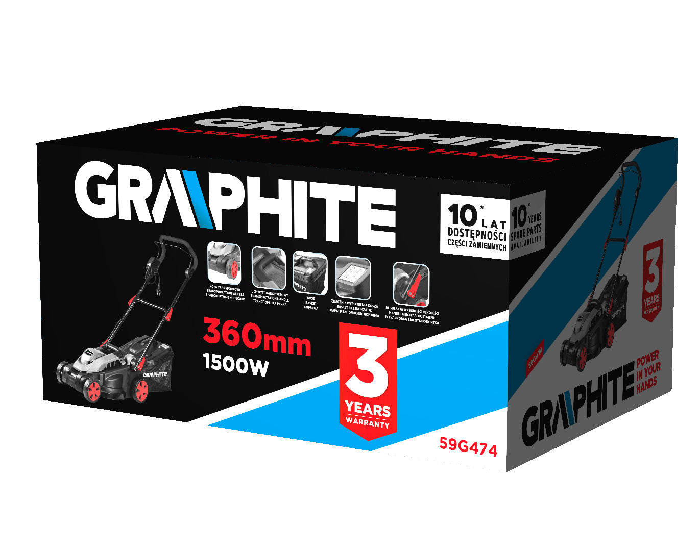 Elektrická kosačka 1500 W, 360 mm od GRAPHITE nájdeš na naravis.sk