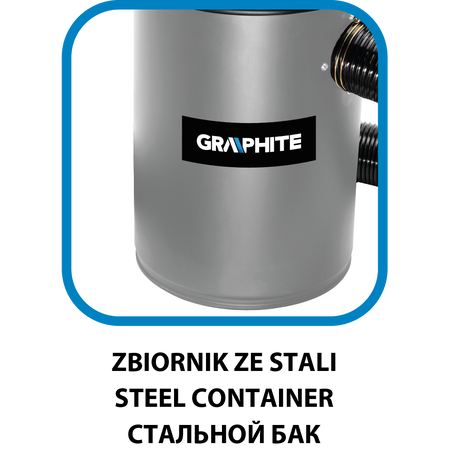 Odsávanie čipov 1100W 50 L od GRAPHITE nájdeš na naravis.sk