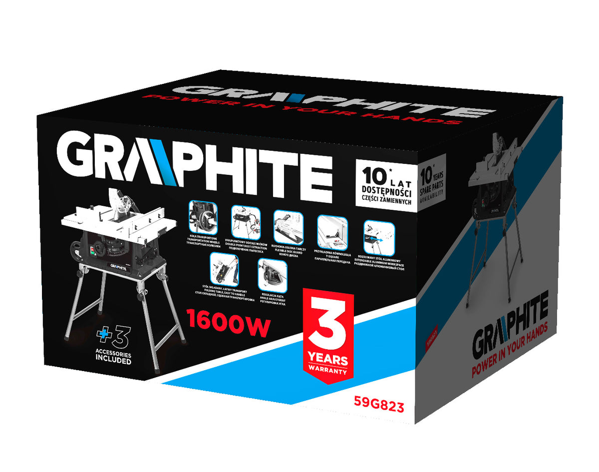 Stolná píla 1600W , kotúč 254/30 mm od GRAPHITE nájdeš na naravis.sk