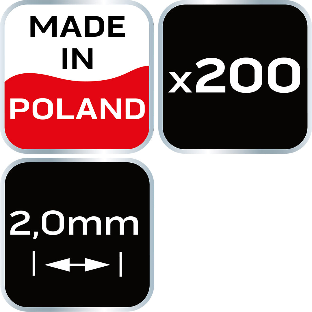 Krížik distančný 2,0 mm, 200 ks od NEO TOOLS nájdeš na naravis.sk