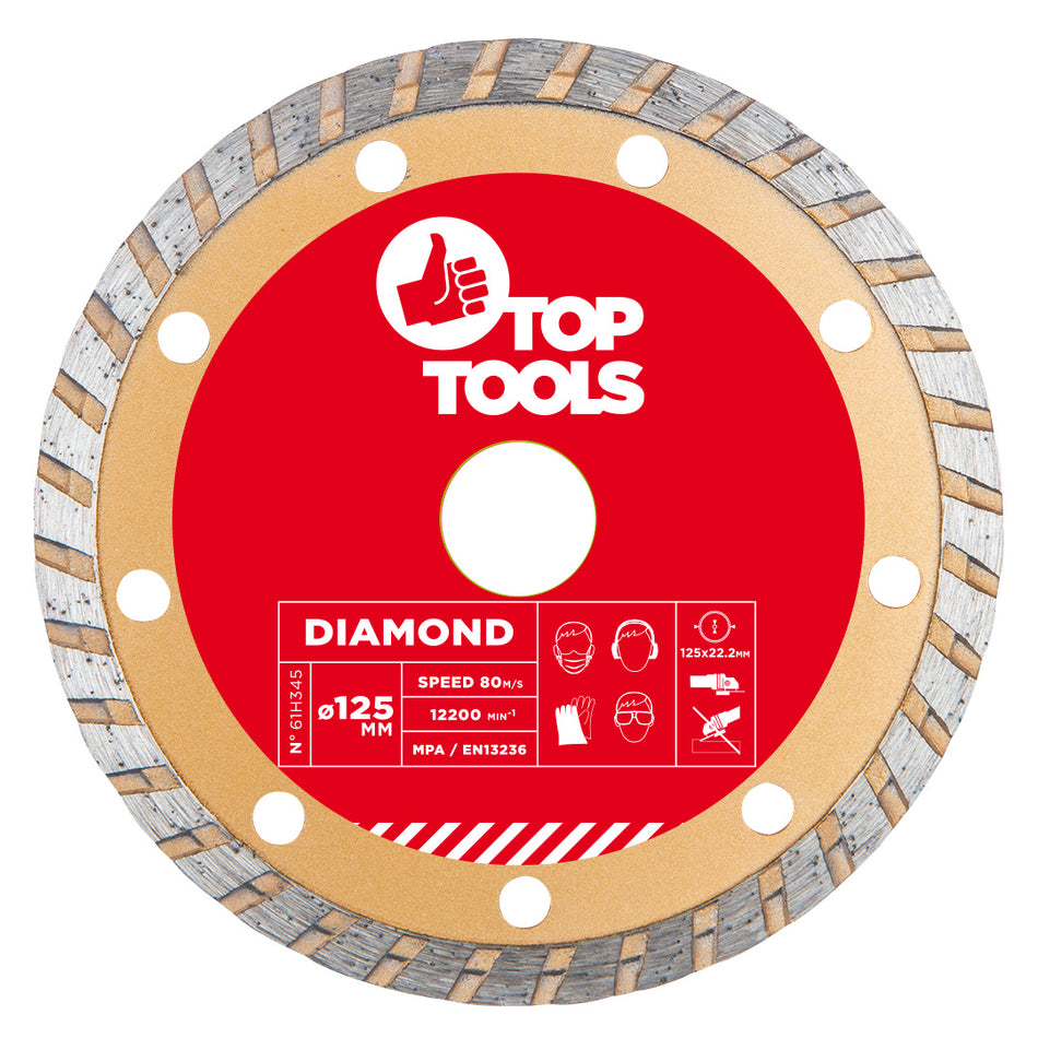 Diamantové kotúče, 125 x 22.2 mm, Turbo od Top Tools nájdeš na naravis.sk