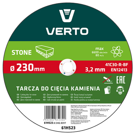Rezací kotúč na kameň, 230 x 3,2 x 22.2 mm od VERTO nájdeš na naravis.sk