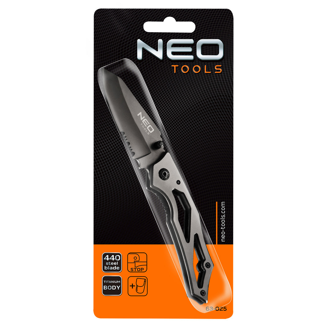 Zatvárací nôž s poistkou, titán od NEO TOOLS nájdeš na naravis.sk