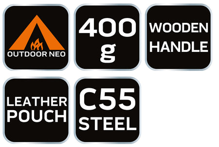 Bushcraftová sekerka v puzdre 400G od NEO TOOLS nájdeš na naravis.sk