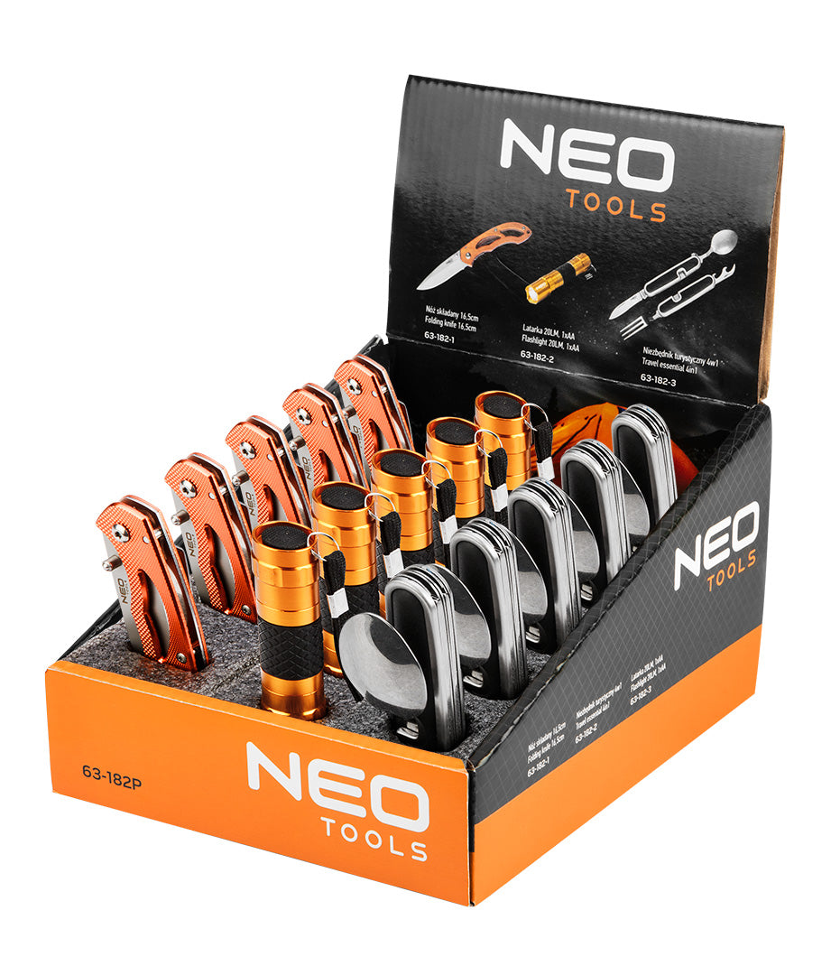 Nôž na displej, mini baterka, základné potreby od NEO TOOLS nájdeš na naravis.sk