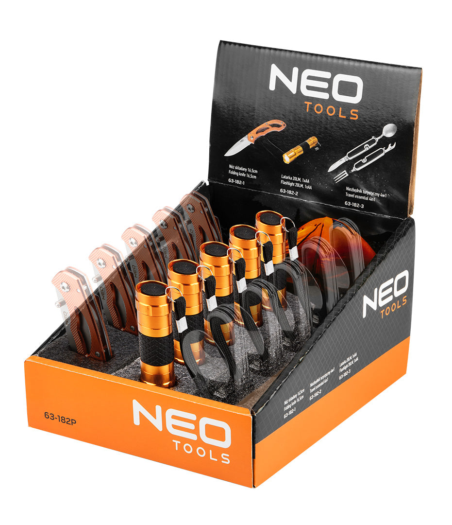 Nôž na displej, mini baterka, základné potreby od NEO TOOLS nájdeš na naravis.sk