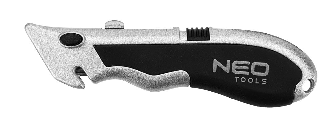 Mini lichobežníkový nôž + 4 čepele v nádobe, násobky po 30. od NEO TOOLS nájdeš na naravis.sk