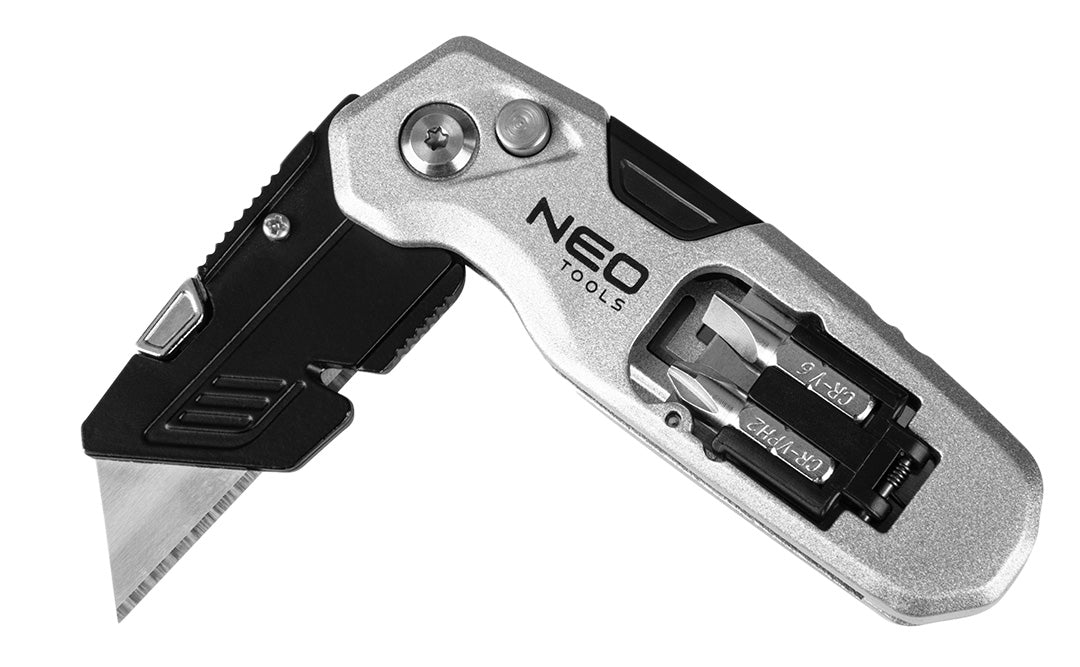 Skladací nôž s lichobežníkovou čepeľou 1+3 čepele, 2 bity od NEO TOOLS nájdeš na naravis.sk