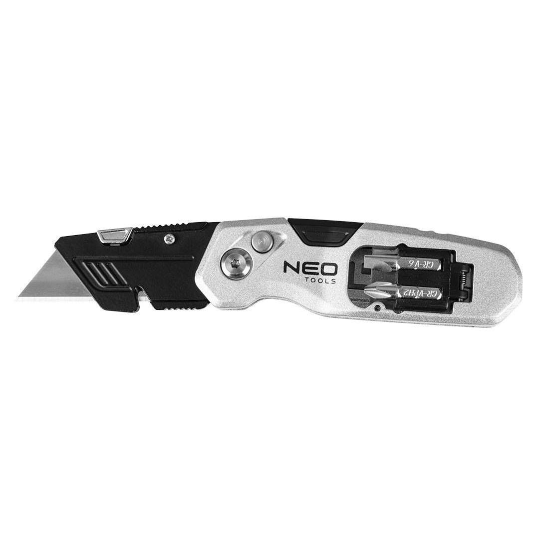 Skladací nôž s lichobežníkovou čepeľou 1+3 čepele, 2 bity od NEO TOOLS nájdeš na naravis.sk