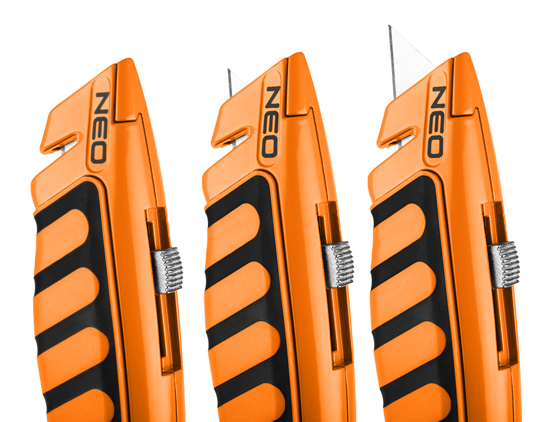 Nôž s lichobežníkovou čepeľou, kovové telo z ocele od NEO TOOLS nájdeš na naravis.sk