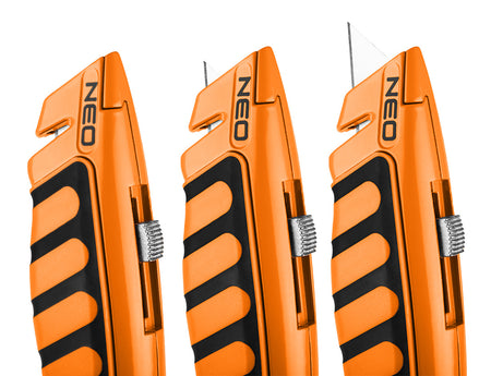 Nôž s lichobežníkovou čepeľou, kovové telo z ocele od NEO TOOLS nájdeš na naravis.sk