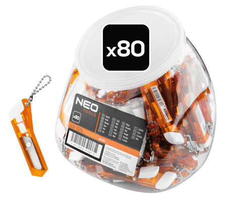 Malý nôž v nádobe, viac ako 80 ks. od NEO TOOLS nájdeš na naravis.sk