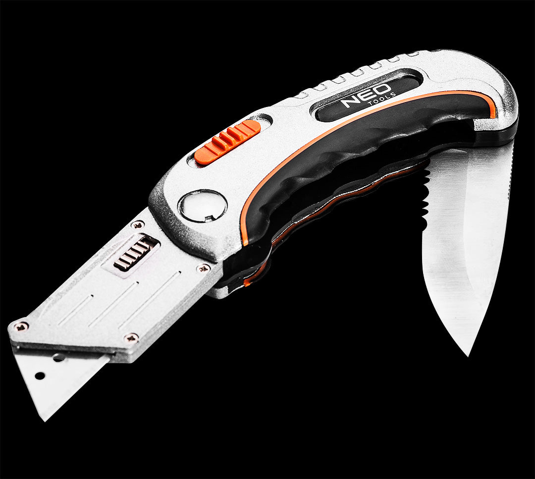 Univerzálny nôž, lichobežník čepeľ + nôž, nylon puzdro, +5 čepelí od NEO TOOLS nájdeš na naravis.sk