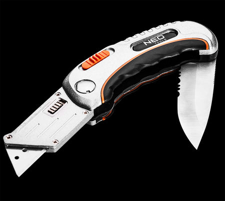 Univerzálny nôž, lichobežník čepeľ + nôž, nylon puzdro, +5 čepelí od NEO TOOLS nájdeš na naravis.sk
