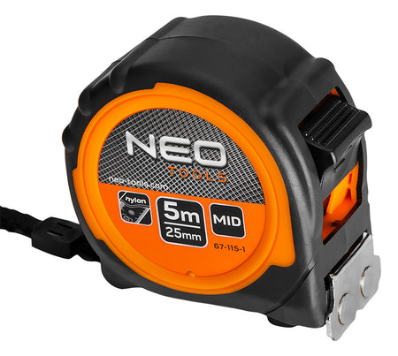 Navinutý oceľový meter 5 m x 25 mm, magnet od NEO TOOLS nájdeš na naravis.sk