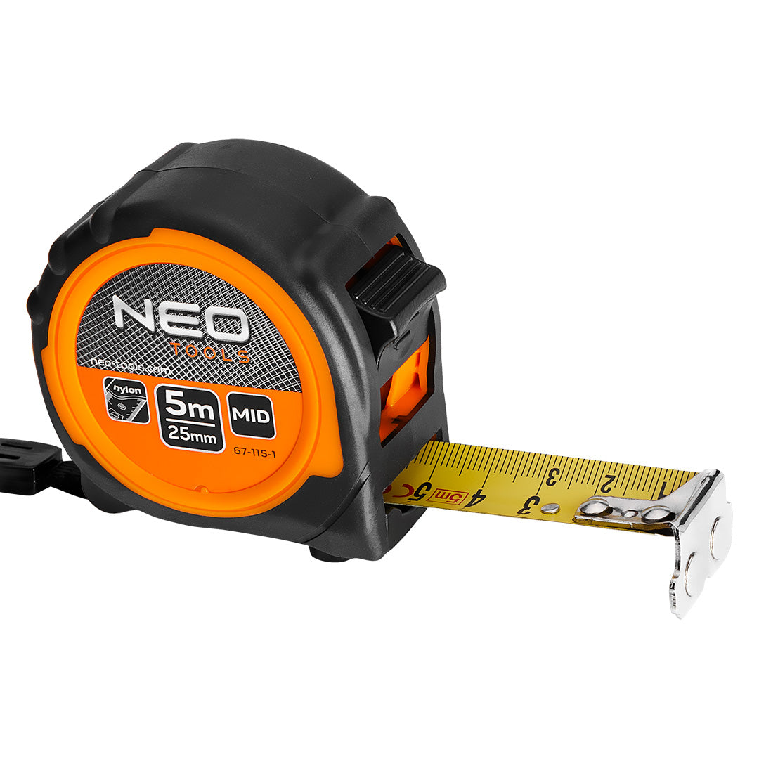 Navinutý oceľový meter 5 m x 25 mm, magnet od NEO TOOLS nájdeš na naravis.sk