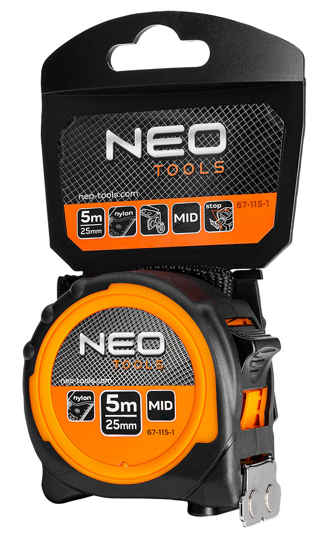 Navinutý oceľový meter 5 m x 25 mm, magnet od NEO TOOLS nájdeš na naravis.sk