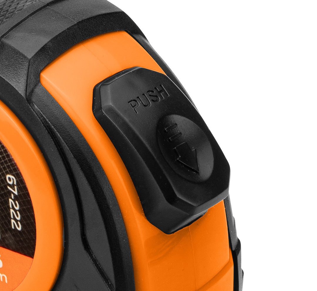 Rolovací oceľový meter 5 m x 19 mm, automatické blokovanie, dve tlačidlá na zastavenie od NEO TOOLS nájdeš na naravis.sk