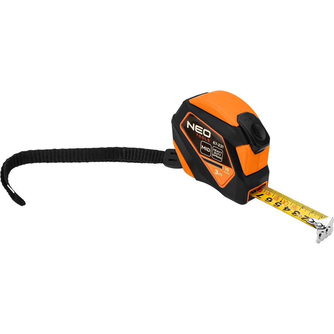 Oceľový meter 3 m x 16 mm, automatické zamykanie, tlačidlo stop, magnet od NEO TOOLS nájdeš na naravis.sk