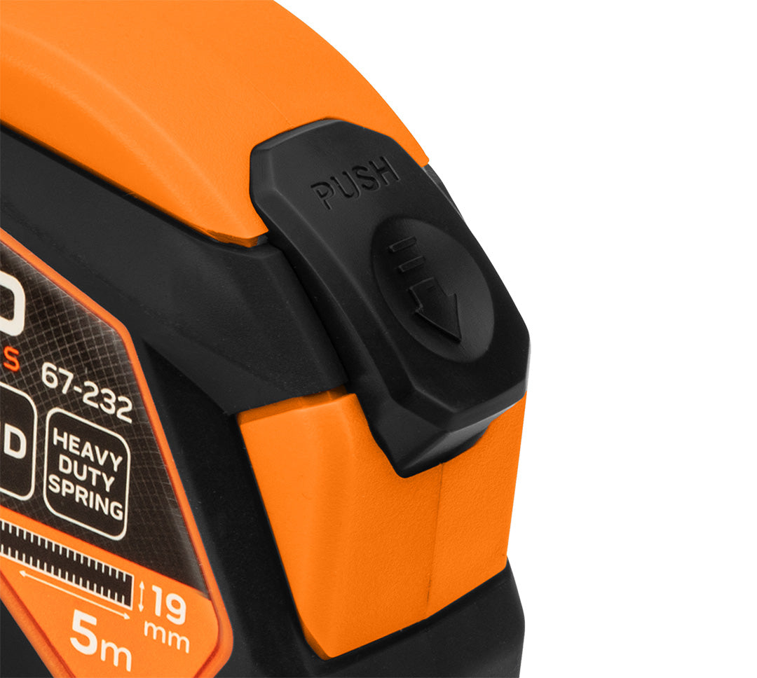 Oceľový meter 5 m x 19 mm, automatické zamykanie, tlačidlo stop, magnet od NEO TOOLS nájdeš na naravis.sk