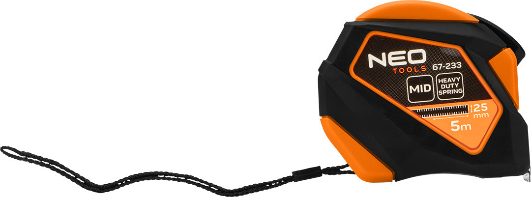 Oceľový meter 5 m x 25 mm, automatické zamykanie, tlačidlo stop, magnet od NEO TOOLS nájdeš na naravis.sk