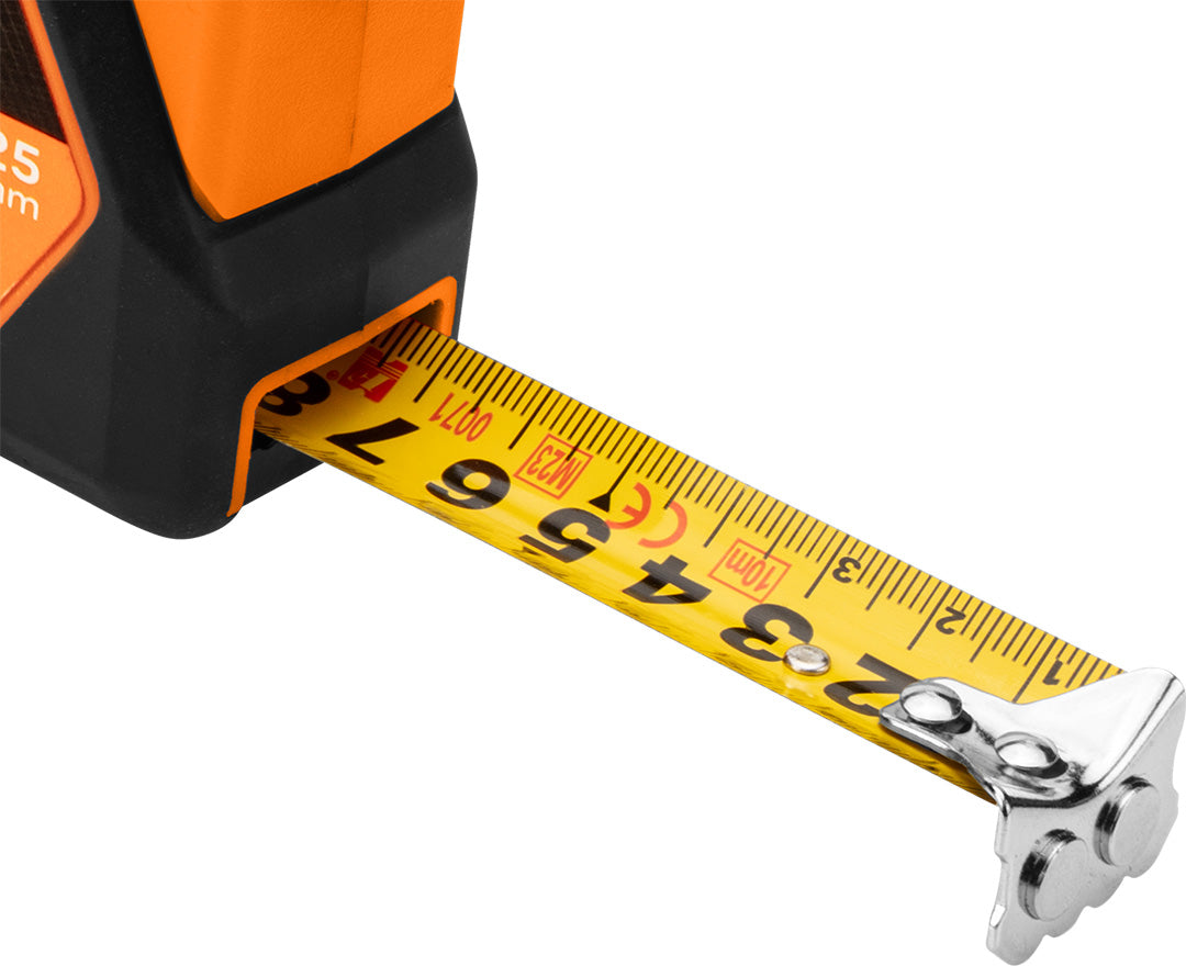 Oceľový meter 5 m x 25 mm, automatické zamykanie, tlačidlo stop, magnet od NEO TOOLS nájdeš na naravis.sk