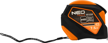 Valcovaný oceľový meter 7,5 m x 25 mm, automatický zámok, tlačidlo stop, magnet od NEO TOOLS nájdeš na naravis.sk