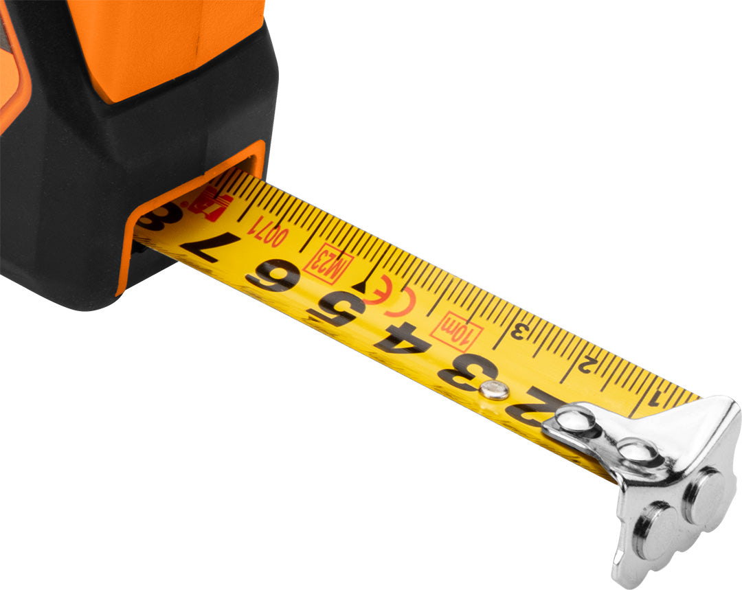 Oceľový meter 10 m x 25 mm, automatické blokovanie, tlačidlo stop, magnet od NEO TOOLS nájdeš na naravis.sk