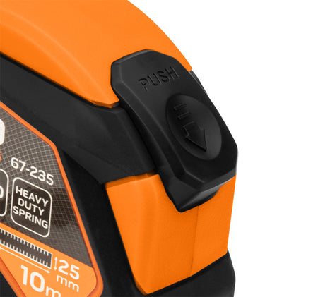 Oceľový meter 10 m x 25 mm, automatické blokovanie, tlačidlo stop, magnet od NEO TOOLS nájdeš na naravis.sk
