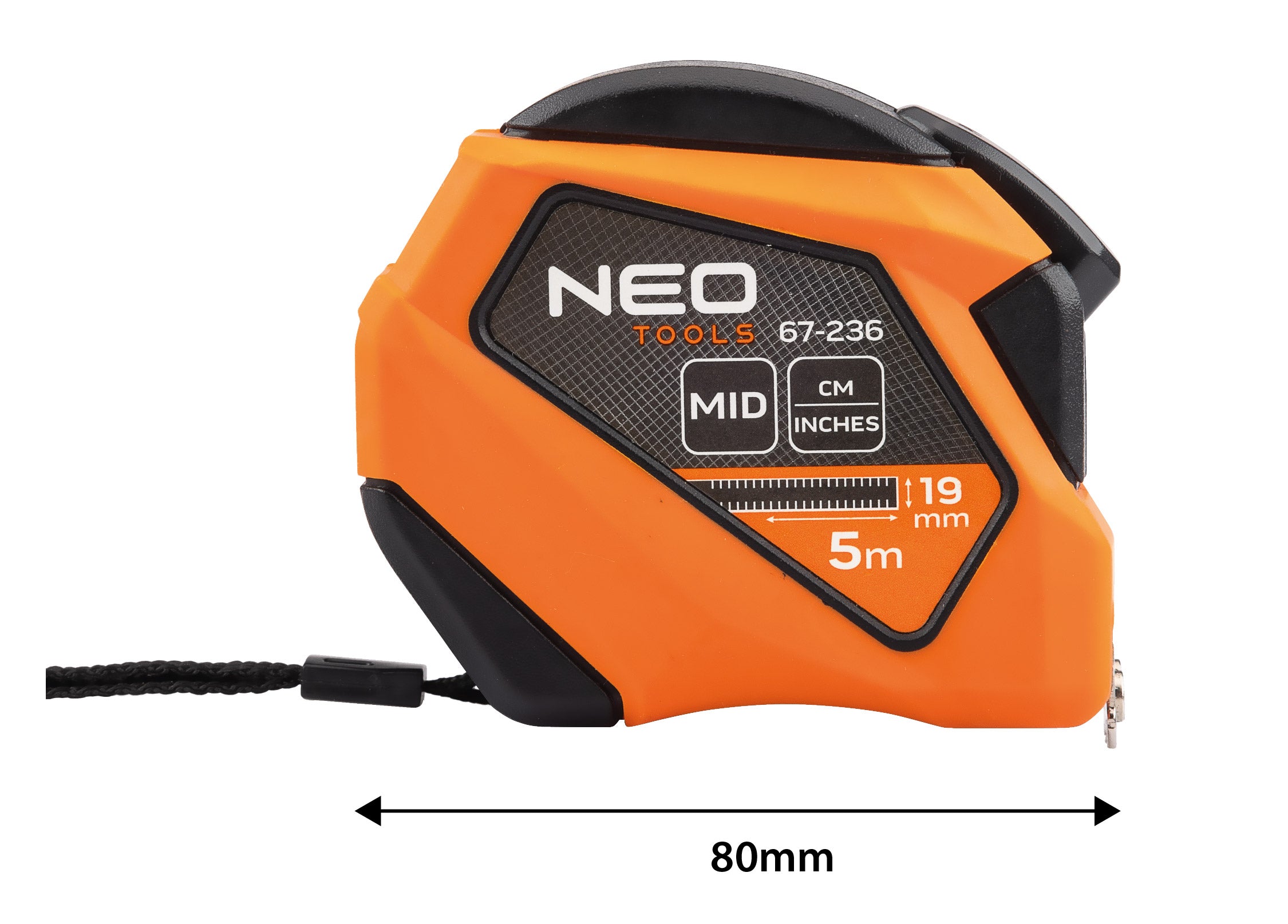 Oceľový stočený meter 5 m x 19 mm, palec od NEO TOOLS nájdeš na naravis.sk