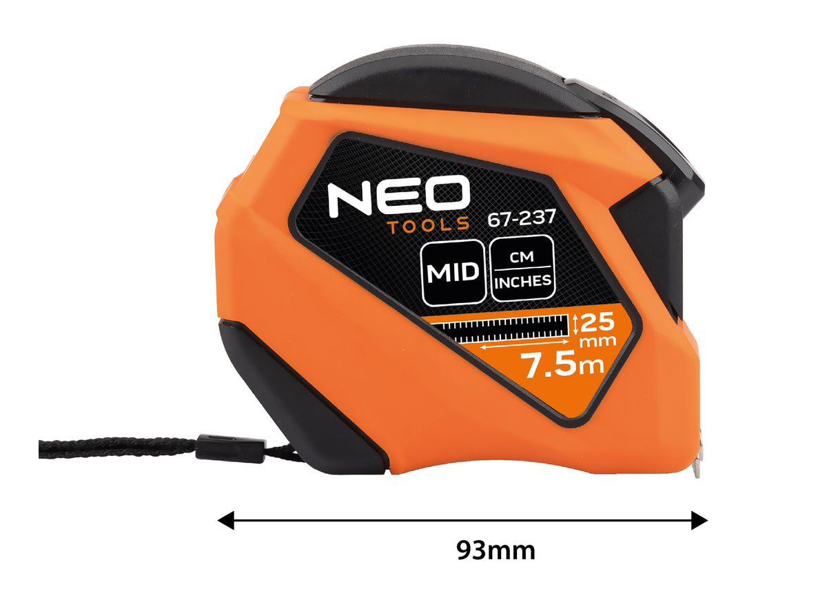 Valcovaný oceľový meter 7,5 m x 25 mm, palec od NEO TOOLS nájdeš na naravis.sk