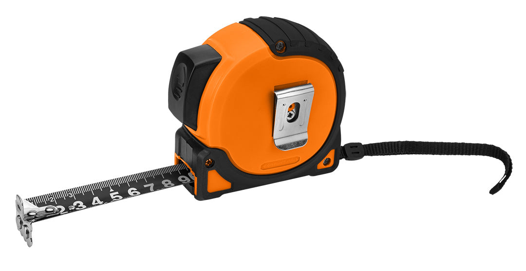Super čierny oceľový stočený meter 5 m x 25 mm, automatický zámok, dve tlačidlá na zastavenie, magnet od NEO TOOLS nájdeš na naravis.sk