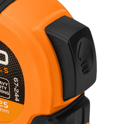 Oceľový meter Super Black 7,5 m x 25 mm, automatický zámok, dve tlačidlá na zastavenie, magnet od NEO TOOLS nájdeš na naravis.sk