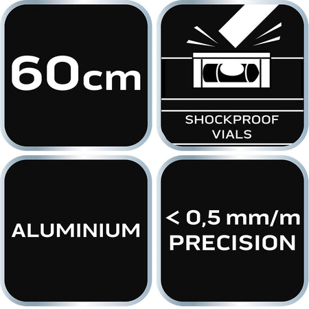 Hliníková vodováha S 300, 3 libelly, 60 cm od NEO TOOLS nájdeš na naravis.sk
