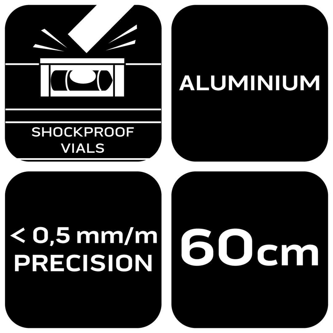 Hliníková vodováha S 400, 3 libely, rukoväť, 60 cm od NEO TOOLS nájdeš na naravis.sk