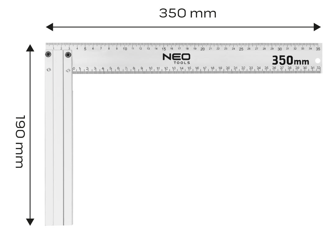 Uhlomer hliníkový, 350 x 190 mm od NEO TOOLS nájdeš na naravis.sk