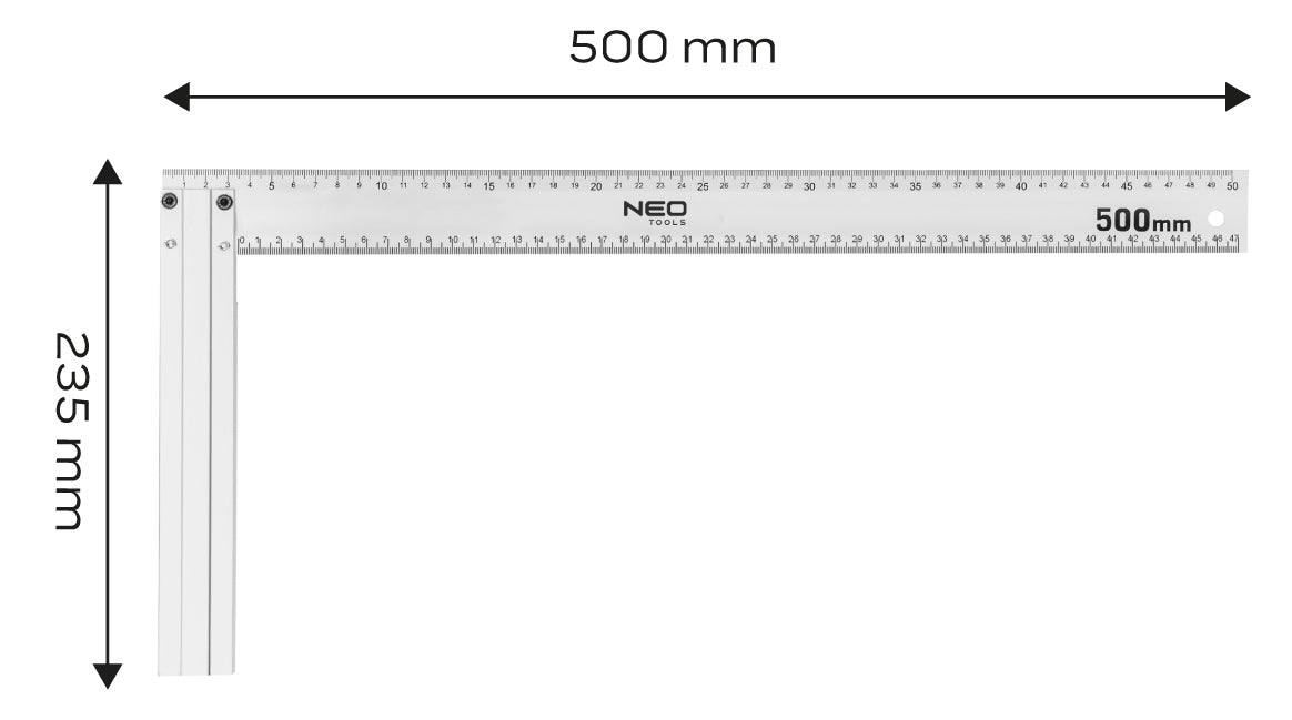 Uhlomer hliníkový, 500 x 235 mm od NEO TOOLS nájdeš na naravis.sk