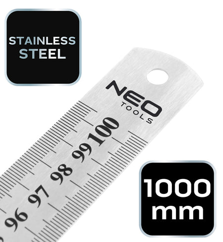 Pravítko oceľové, 100 cm od NEO TOOLS nájdeš na naravis.sk