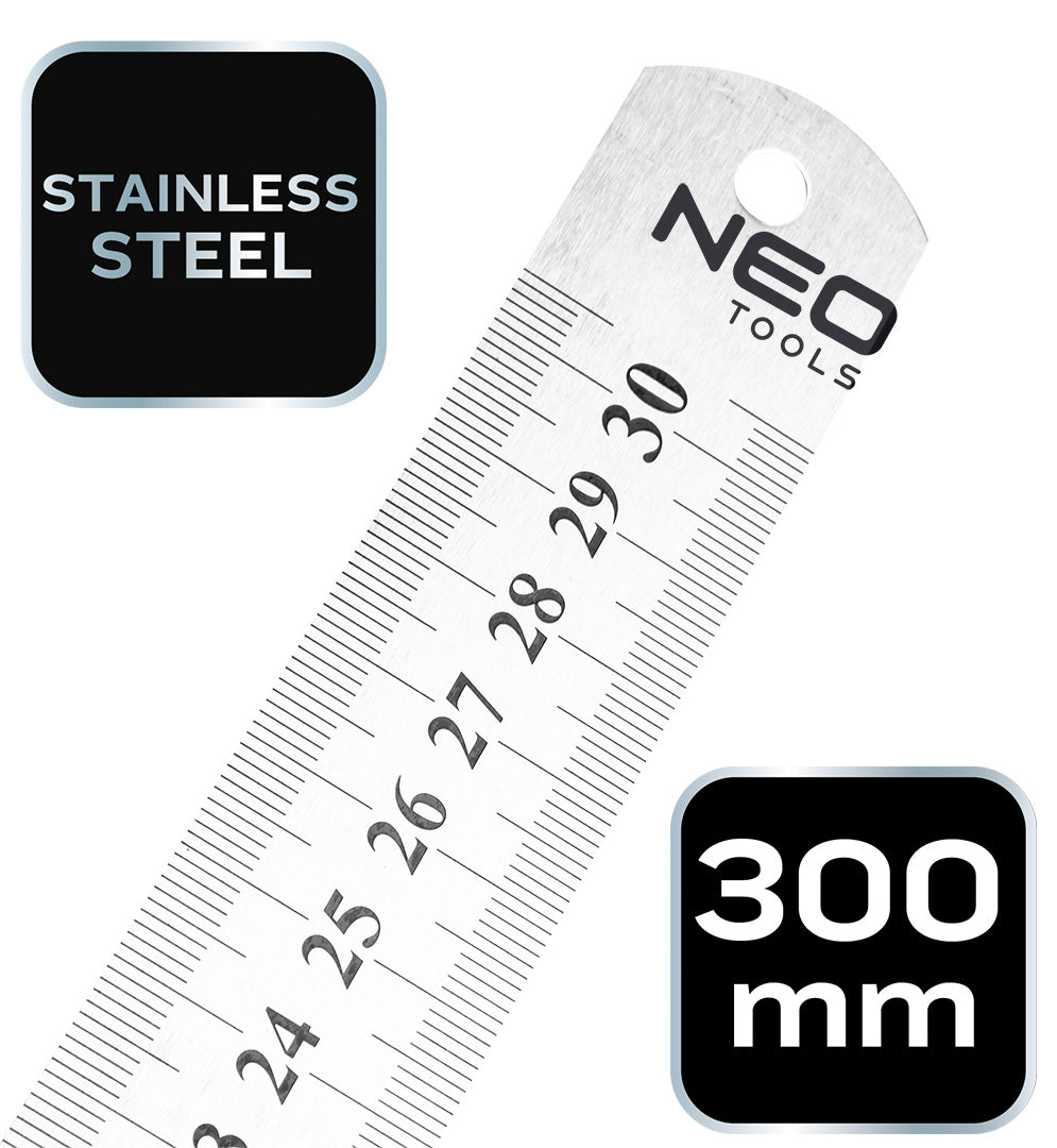 Pravítko oceľové, 30 cm od NEO TOOLS nájdeš na naravis.sk