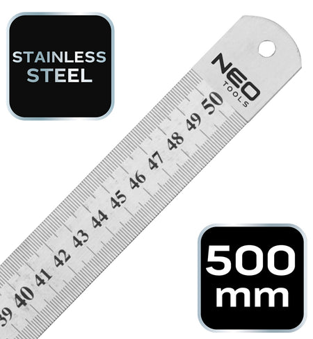 Pravítko oceľové, 50 cm od NEO TOOLS nájdeš na naravis.sk