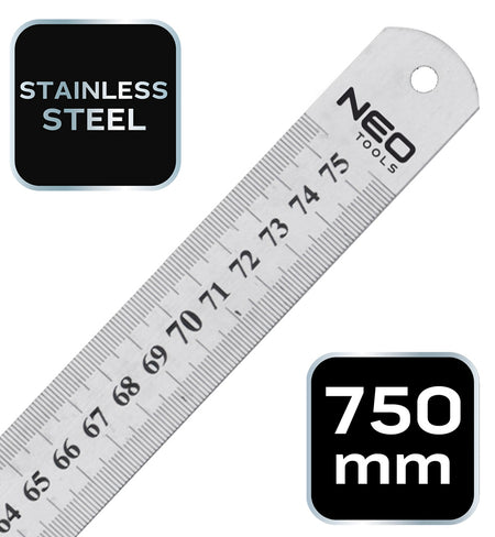 Pravítko oceľové, 75 cm od NEO TOOLS nájdeš na naravis.sk