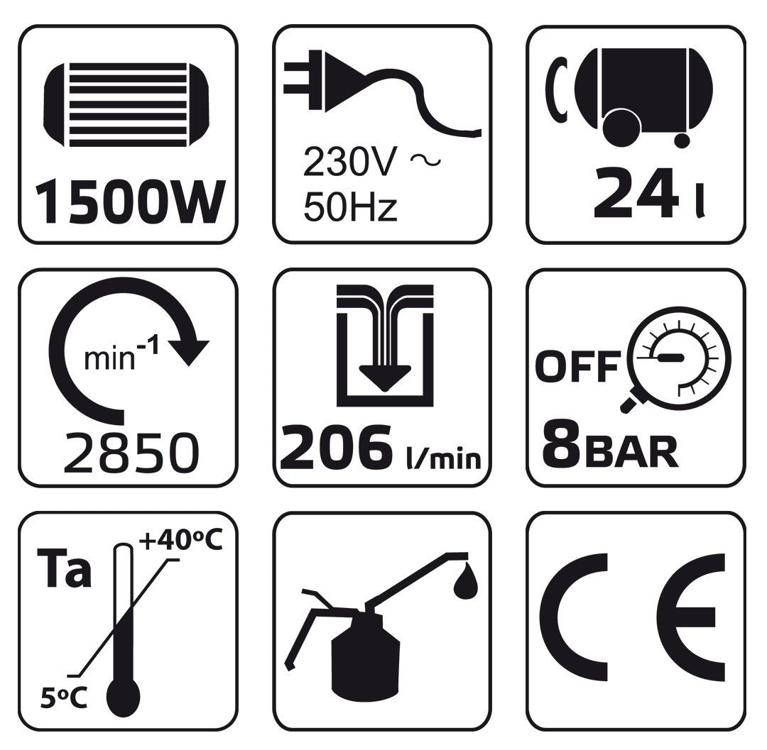 Olejový kompresor 24l, 230V od VERTO nájdeš na naravis.sk