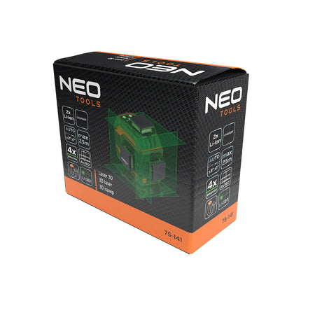 3D laser, 16 línií, zelený, puzdro, cieľová doska, magnetický držiak, nabíjačka od NEO TOOLS nájdeš na naravis.sk