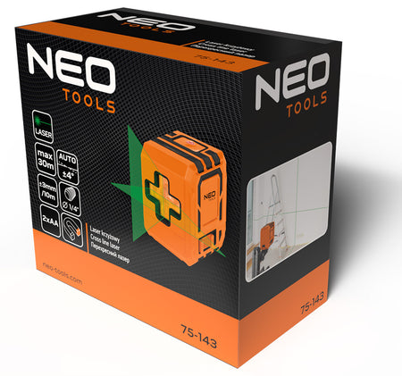 Krížový laser 30 m, s puzdrom a magnetickým držiakom, zelený od NEO TOOLS nájdeš na naravis.sk